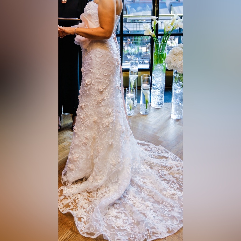 Oleg Cassini Ivory Floral Wedding Gown